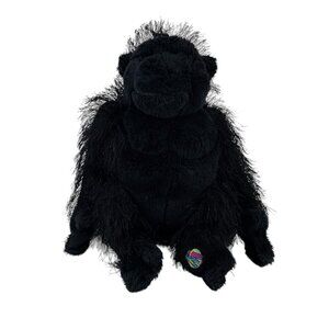 Ganz Webkinz Black Gorilla 8" Plush #HM040 Eyelash Fur Ape Monkey Stuffed Animal